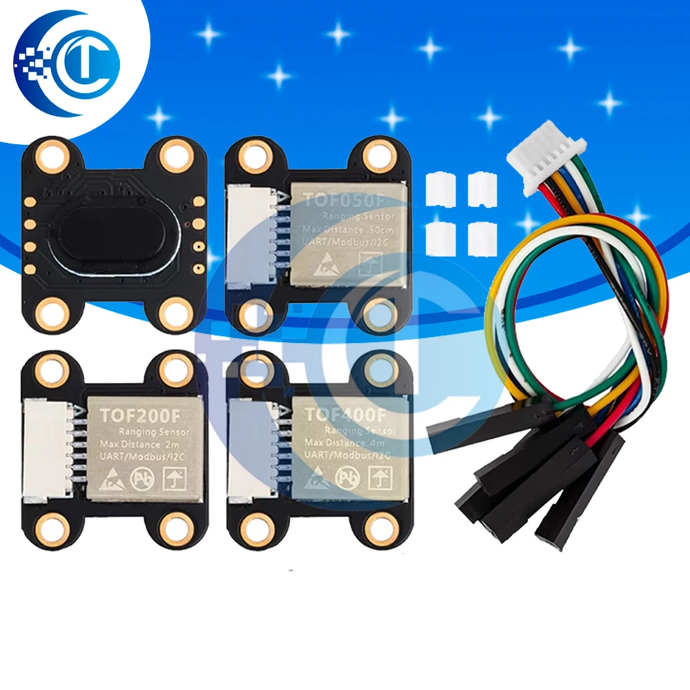 Algorithme de télémétrie laser intégré, MODBUS, IIC, I2C, VL6180, VL53L0, VL53L1, MCU intégré, TOF050F, TOF200F, TOF400F, 50cm, 2m, 4m