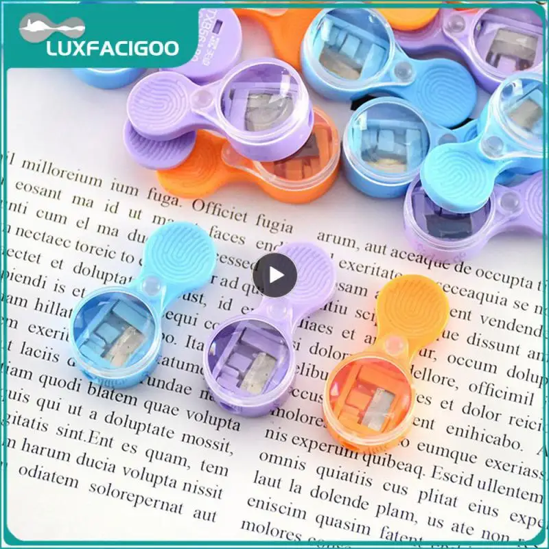 Temperamatite facile e a risparmio di manodopera non sporco mani temperamatite color caramella Design coperchio chiuso temperamatite rapido