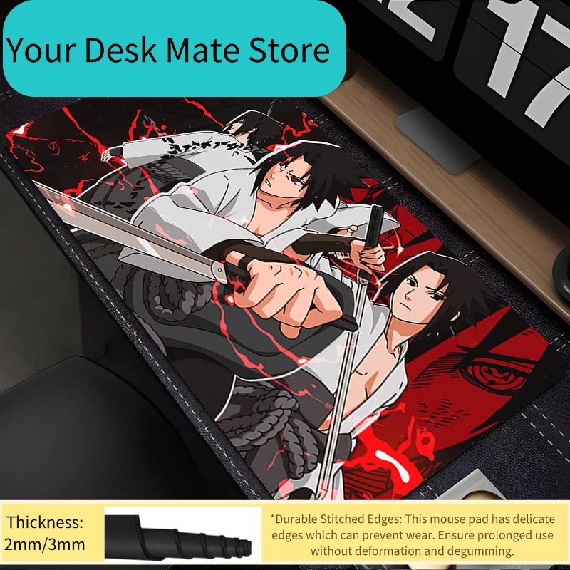 Mouse Pad Naruto Sasuke Anime Gaming Accessories Larger xxl  Carpet Gamer Computer Keyboard Pad Rubber Desk Mat Mausepad