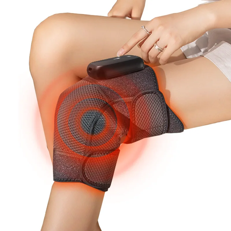 

4 вибрационных двигателя, беспроводной массажный пояс для колена, 3-в-1, наколенник с электрическим подогревом, локоть, плечевой бандаж, массажер для колена
