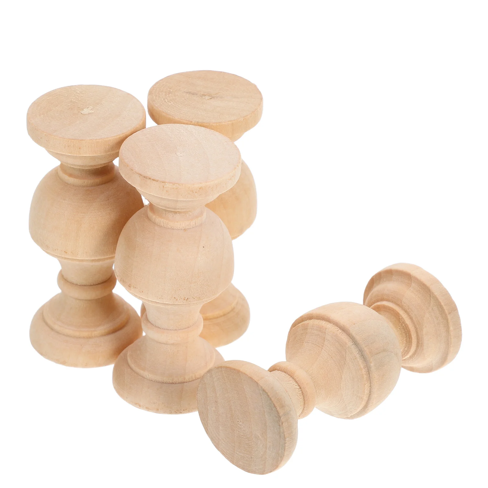 

4Pcs Arch Bridge Decorative Balusters Solid Wood Small Columns European Style Home Table Decor Wood Craft Accents