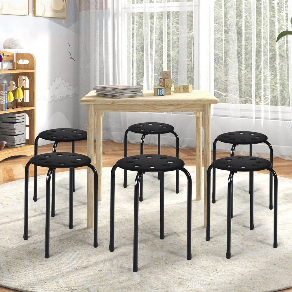 

6 Pack Stackable Stool, Stool Set wBackless Round Flexible Seating for Children's Table, Children's Stools