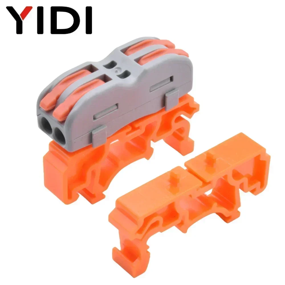20/50/100pcs Mini Quick Combined Connector Electrical Wire Splice Compact Rail Terminal Block Spring Conductor Connection Clamp