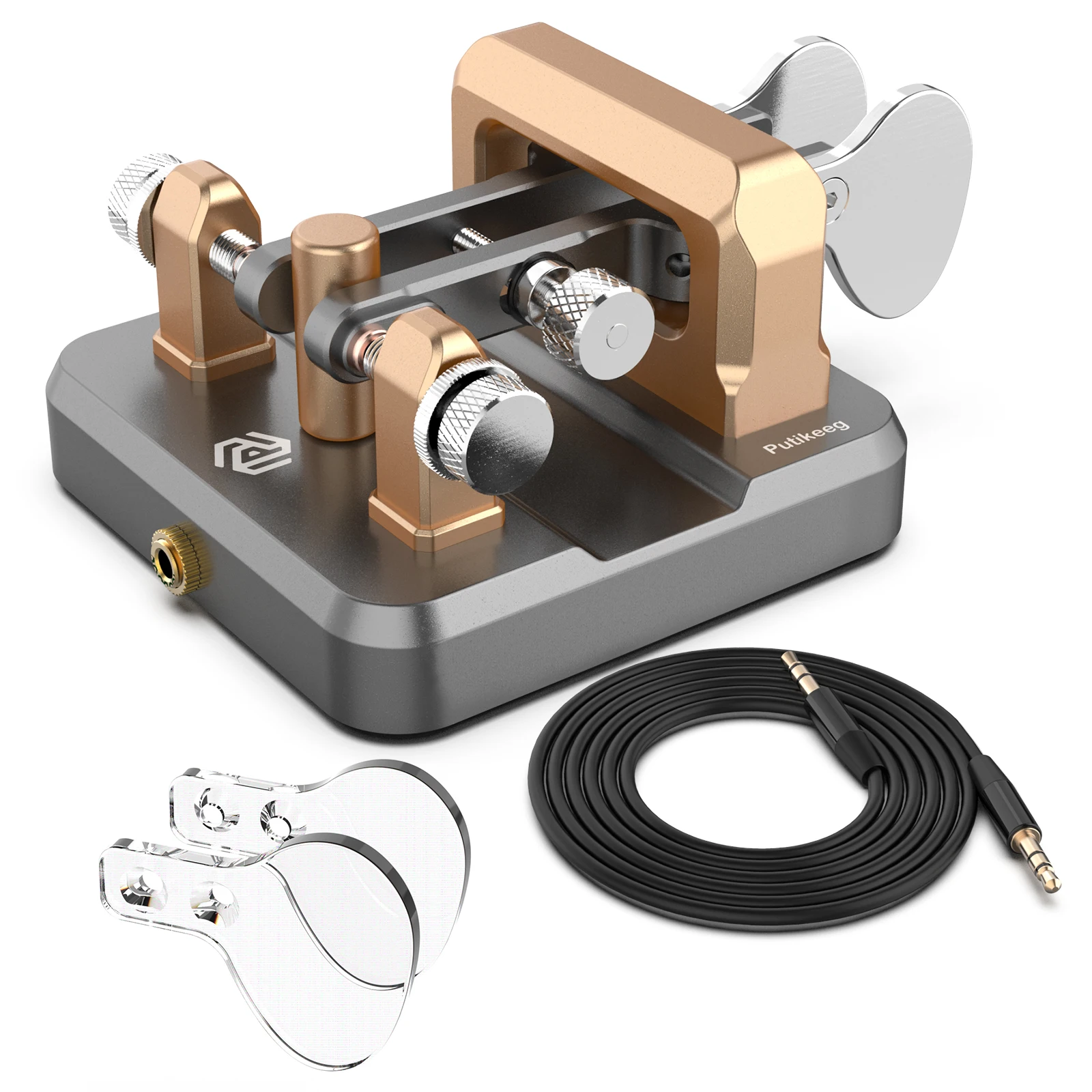 Putikeeg Auto Morse Keyer Double Oars Telegraph Key CW-Taste für Amateurfunkgeräte