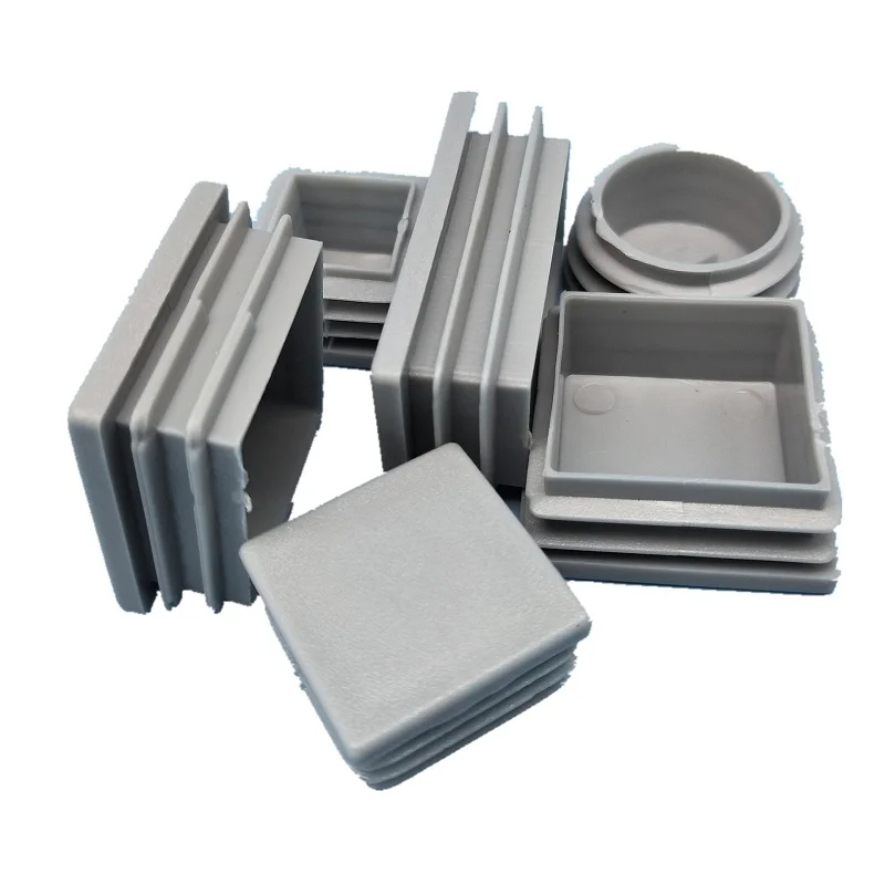 4pcs Gray Plastic Square chair table feet cap Pipe Tube Blanking End Caps Insert Furniture Leg Plug decorative dust cover