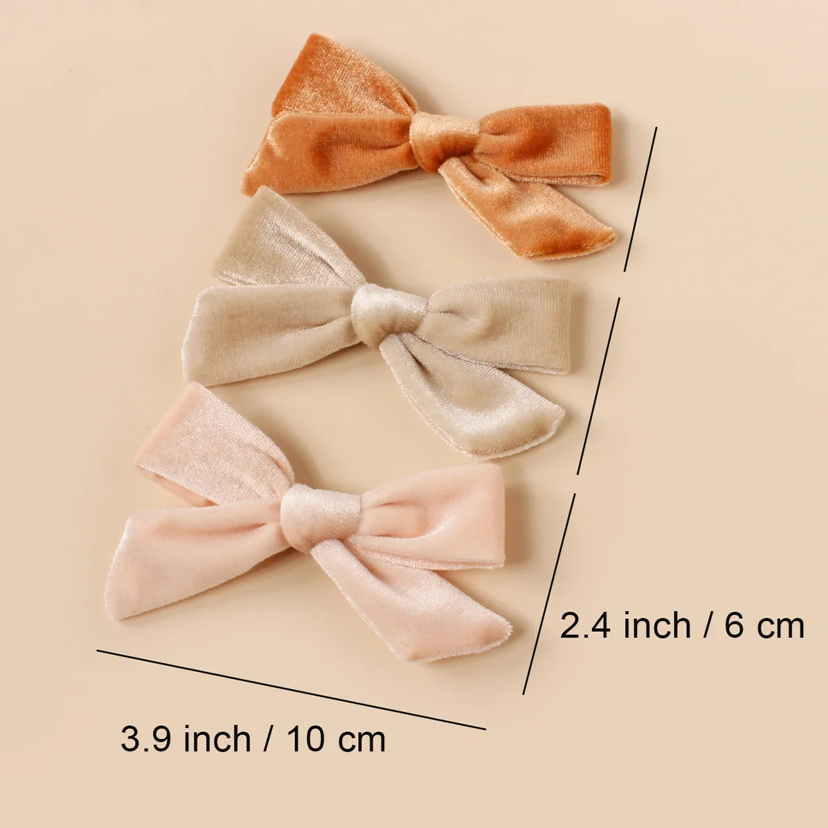 3Pcs/Set Children Cute Hairpins Velvet Bow Beautiful Grips For Girls Kids Princess Hair Accessories