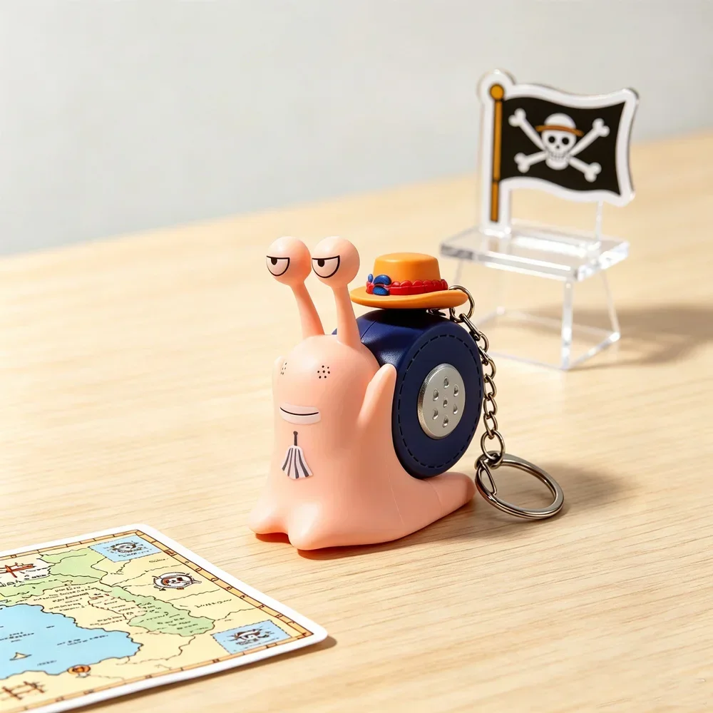 Hot One Piece Den Den Mushi Chopper Keychain Anime Luffy Saboes Snail Shaped Phone Toy Gift Recording phone bug Birthday Gifts