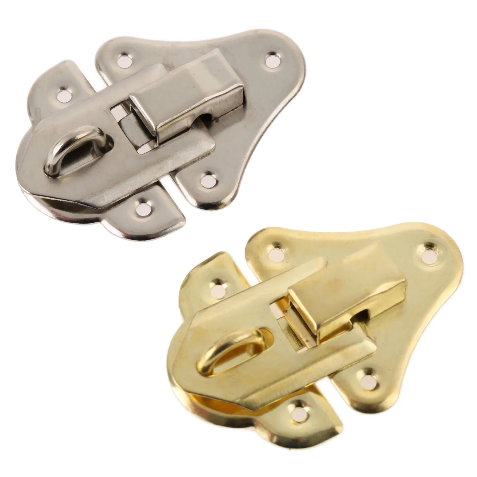 2 قطعة صندوق فضة العتيقة المزالج ديكور غلق بمشبك مزلاج تبديل للمجوهرات صندوق خشبي حقيبة ث/المسمار الأثاث الأجهزة 48*35 مللي متر