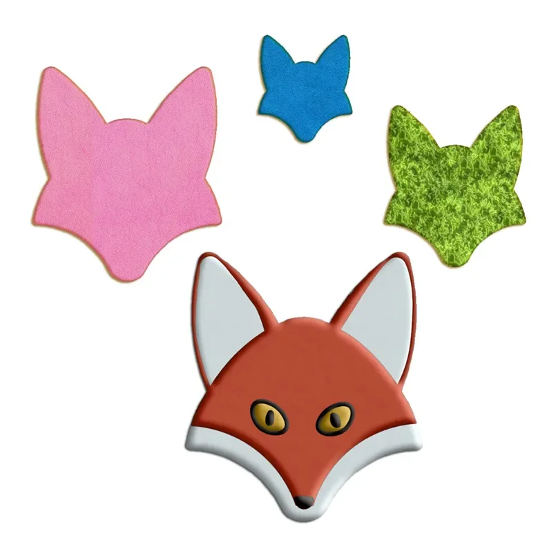 Four Specifications Cartoon Cute Animals,Little Fox Avatar,Plastic Molds,Cake Fondant Tools,Cookie Sushi and Fruits Cutters