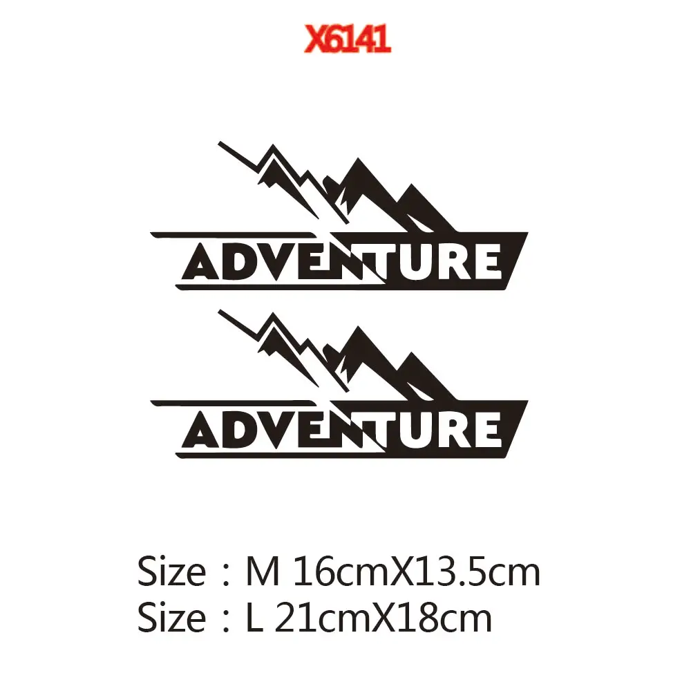 2PCS Adventure Car Stickers For Motor Body Decor Motorcycle Mountain Top Box Decal Vinyl Sticker