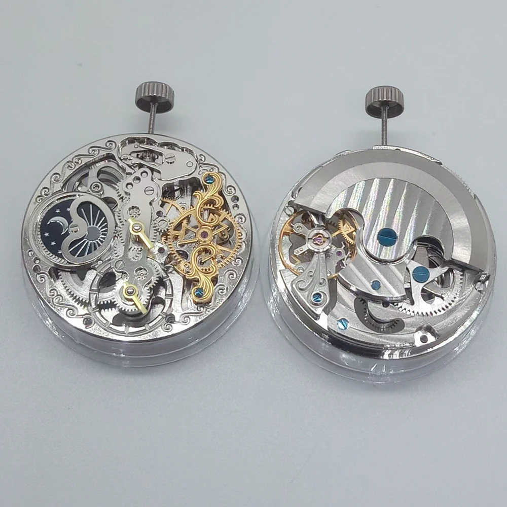 China Double Clockwork Automatic Mechanical Movement Double Time Zone Two Time Movement 6 Points Walk Small Seconds