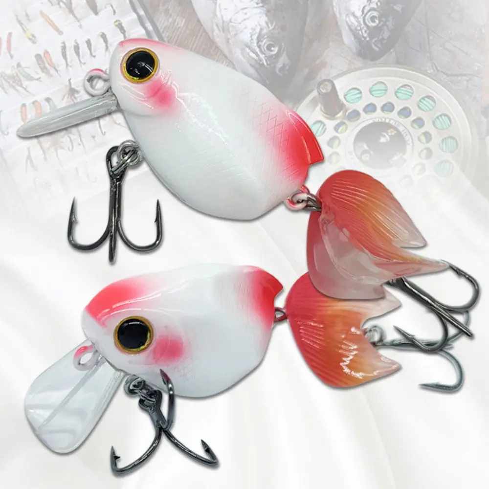 ปลาทองประดิษฐ์ปลาทองเหยื่อ 3D Eyes Stereoscopic ปลาทองลอยตกปลา Lure 58mm Crankbait เหยื่อตกปลาประดิษฐ์