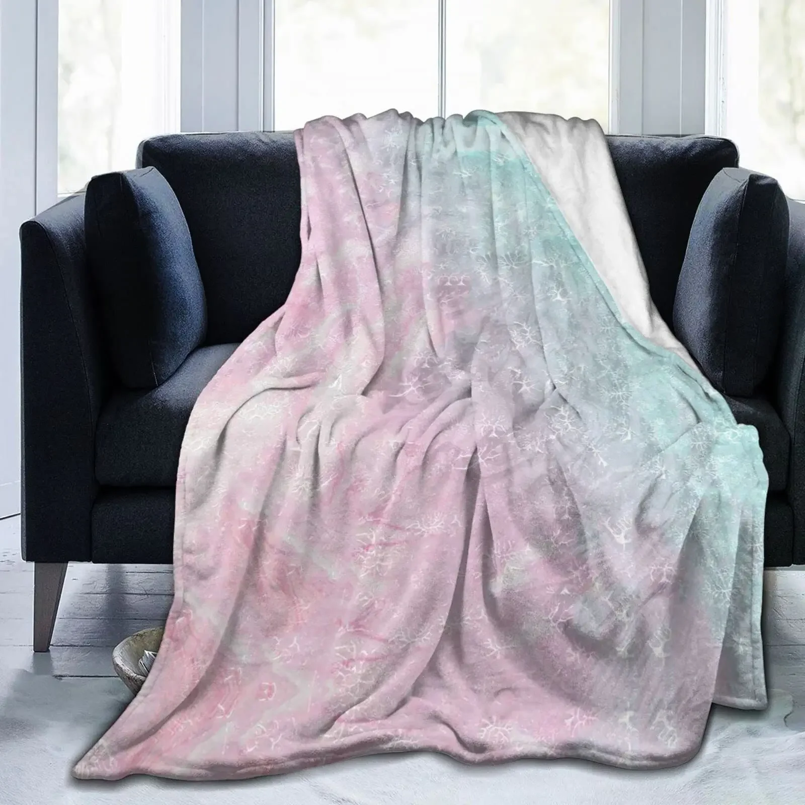 Abstract Marble Flannel Blanket Throw King Queen Single Size for Bed Sofa Couch Blanket All Season Warm Super Soft Lightweight