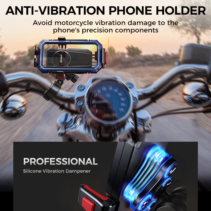 YROOM-Support de Téléphone en Alliage d'Aluminium pour Moto, Accessoire D.lique avec Amortisseur de Vibration pour Vélo