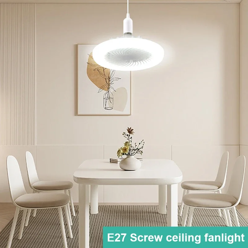 

Led fanlight E27 screw ceiling fanlight home kitchen ceiling remote control fanlamp energy light