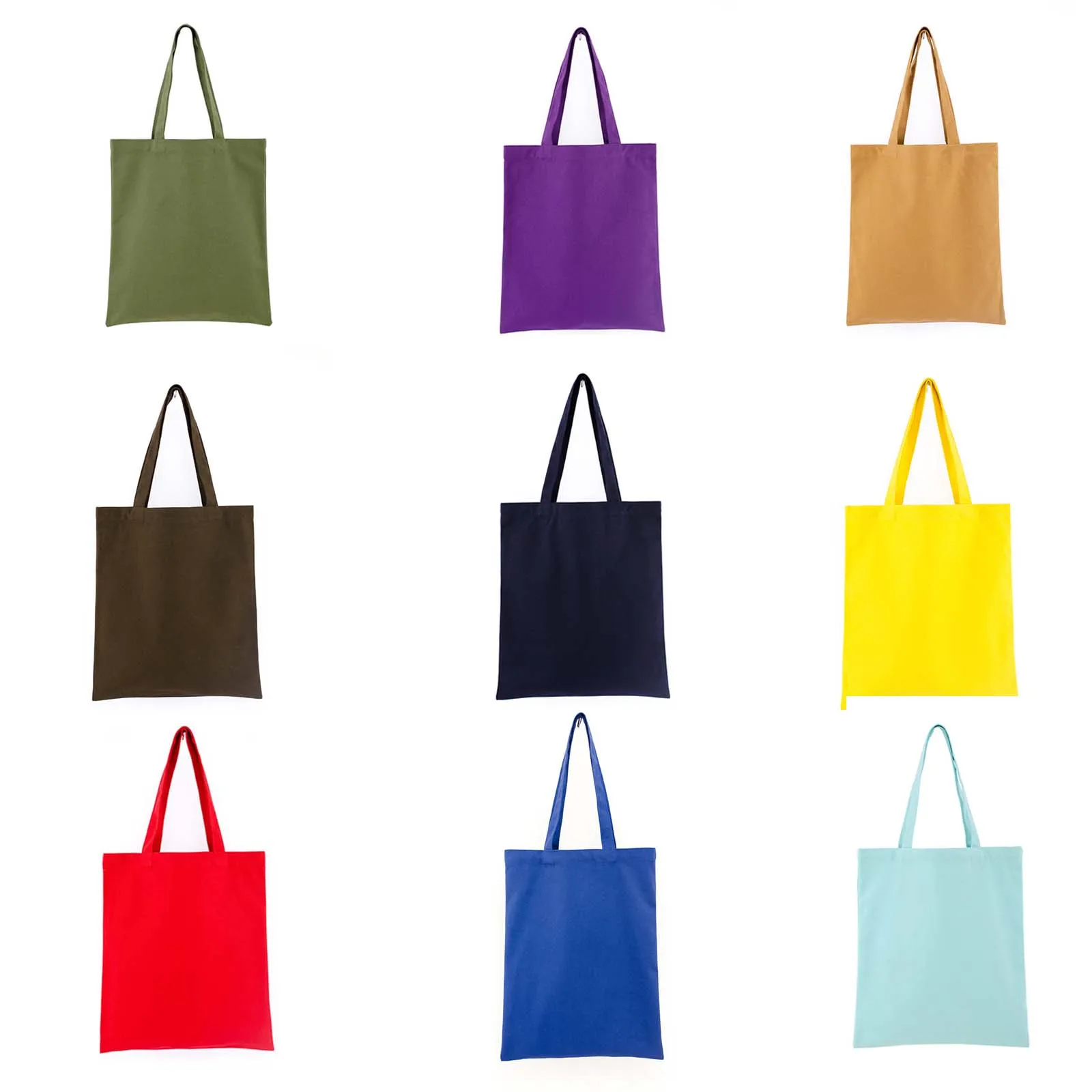 Customize Diy Shopping Bags Women Solid Canvas Bags Casual Tote Shoulder Bags Girls Female Portable Handbags Shopping Bag