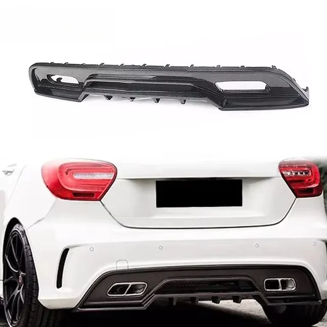 STLF Hot-sale Car Accessories R Style Carbon Fiber Rear Bumper Diffuser for Mercedess Benzs a Class W176 2013-2015