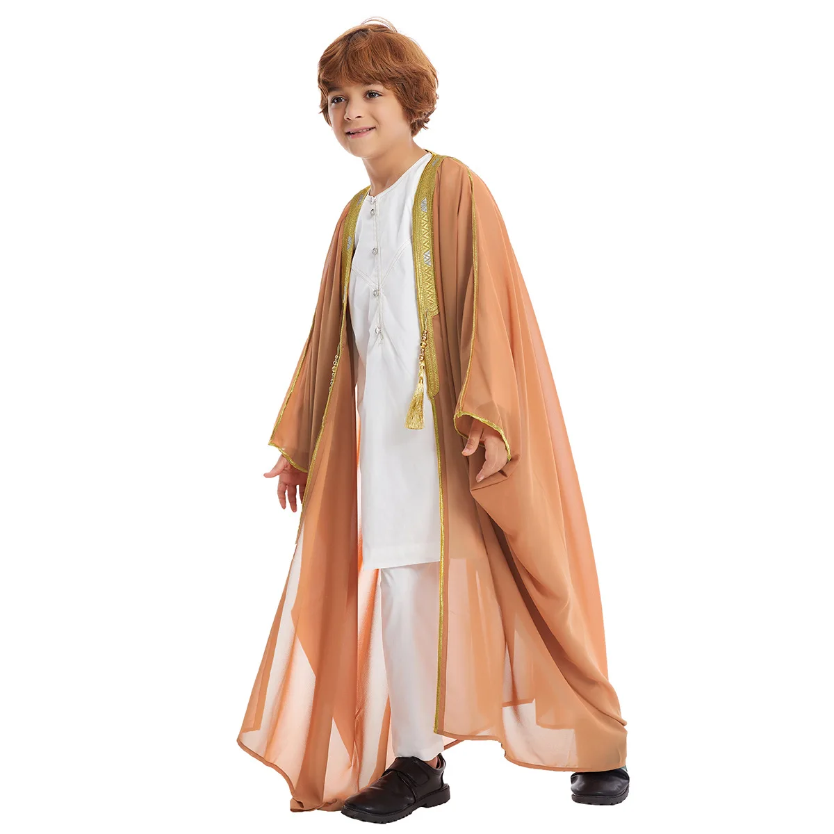 Muslim Boys Robe Dishdasha Children Abaya Prayer Kaftan Ramadan Morocco Jubba Modest Islamic Dubai Saudi Kimono Abayas Thobe