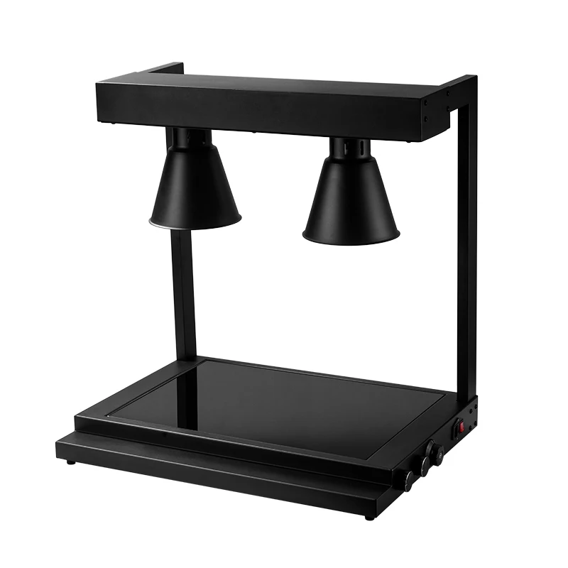 Commercial Food Warming Lamp with Double Bulb. Adjustable Heat ControForBuffet,Restaurant,Catering,BanquetFoodDisplayHotFoodLamp