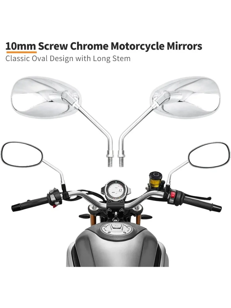AliExpress Universal 10mm Chrome Rearview Mirrors Motorcycle Motocross Scooter E-bike Racing Motorbike Side Mirror Rear View Accessories