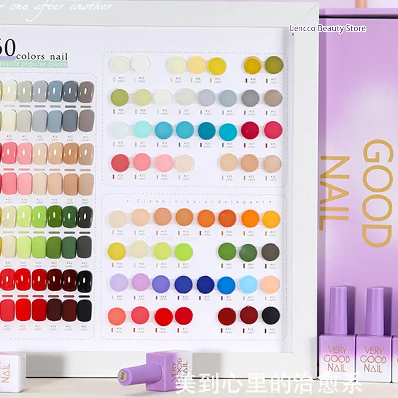 Lencco NOWY 60 szt. Bardzo Dobry Zestaw Lakierów Hybrydowych do Paznokci 15ml Zestaw Żelowych Kolorów z Kolorowym Kartoteką Hurtownia Salonu Paznokci SoakOff Lakier Żelowy UV LED