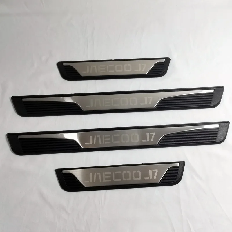 

For Jaecoo J7 2023 2024 Plastic Stainless Steel Door Sill Scuff Cover Plates Protection Stickers Trim Styling Car Accessories
