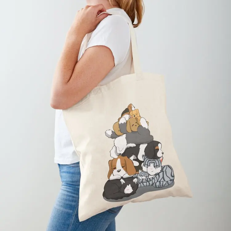 

puppy cuddle pile Tote Bag Big bag women tote bag woman shoping Cloth bags