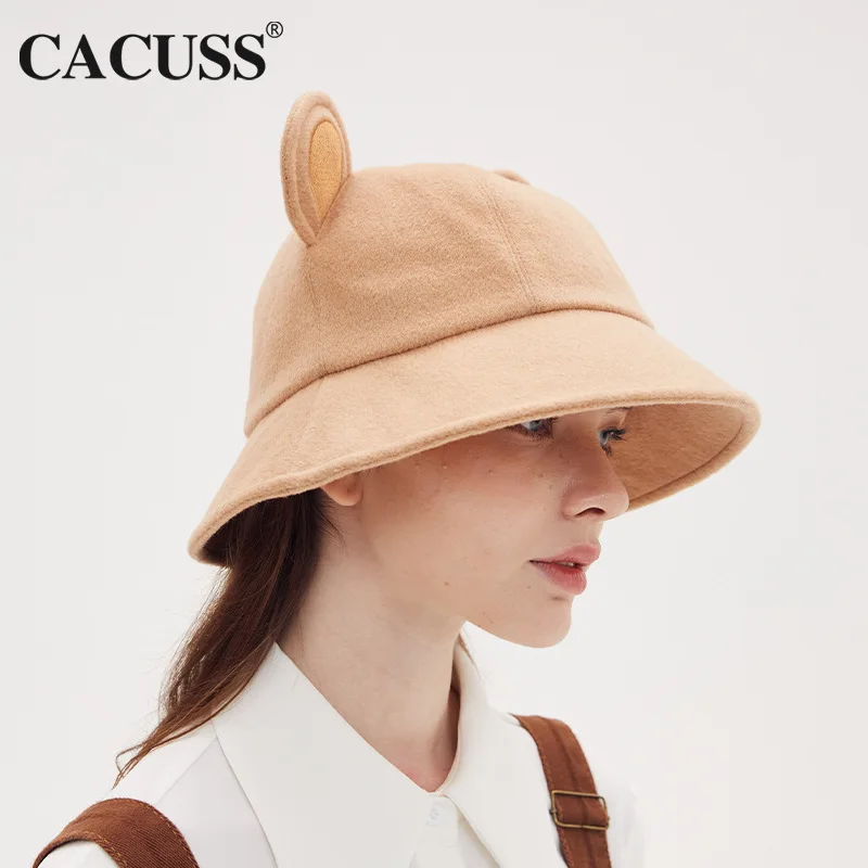 

Fisherman Hat Female Wholesale Autumn Winter Cute Ear Basin Hat Korean Fashion Thickened Warm Basin Hat Big Head Circumference