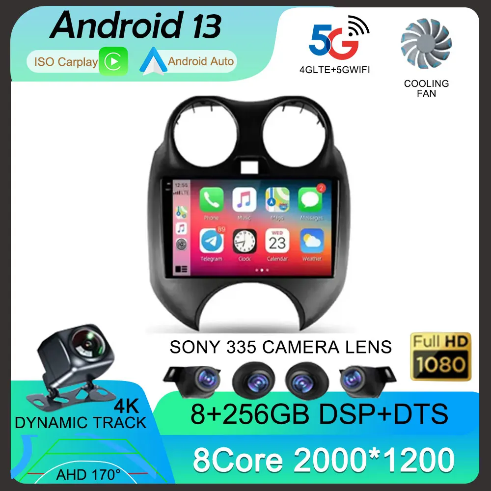 

Android 13 Car 4G WIFI DSP BT Radio Multimedia For Nissan March MICRA 2010 - 2013 Player Navigation GPS No 2 Din No DVD