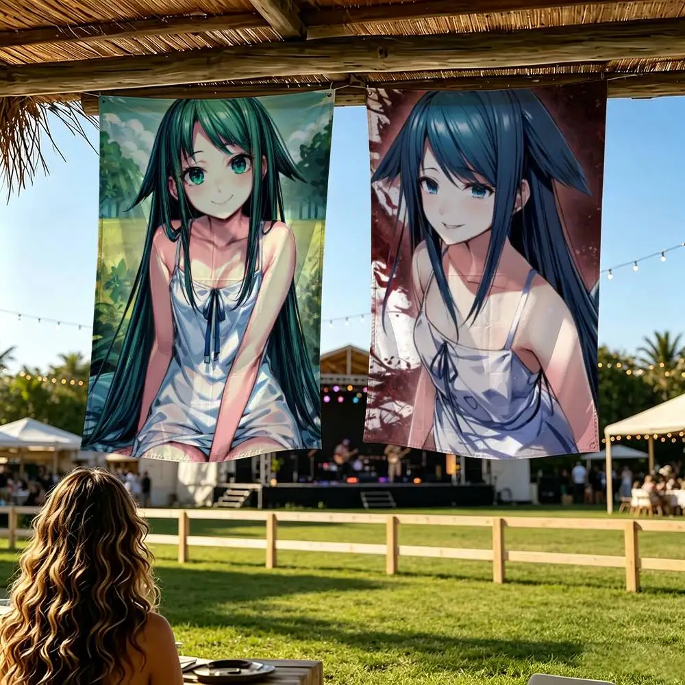 Classic Horror Game Saya No Uta New Flag Digital Printing Banner for Garage Wall Out Door Decoration