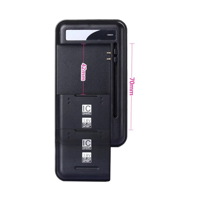 Charger baterai ponsel Universal, Charger baterai ponsel Universal dengan Port Output USB untuk baterai tegangan tinggi 4.35V, colokan AS, pengisian baterai ponsel