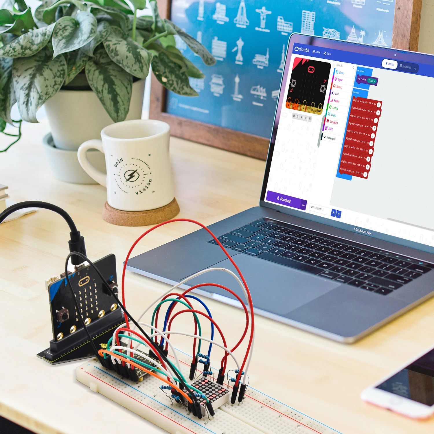 KEYESTUDIO Micro:bit V2 Basic Starter Kit for BBC Microbit Kit Programming DIY Projects Starter Kit Study Sensor Kit+38 Projects