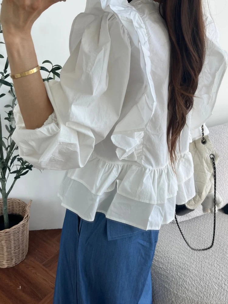 กระโปรงทรงเอวสูง จับจีบชาย ดีไซน์เก๋ไก๋ ทรงหลวม ใส่แล้วดูผอมเพรียว สไตล์หวานซ่อนเปรี้ยว ใช้ได้หลากหลาย พร้อมเสื้อแขนพอง ผ้าคอตตอนผสมโพลีเอสเตอร์