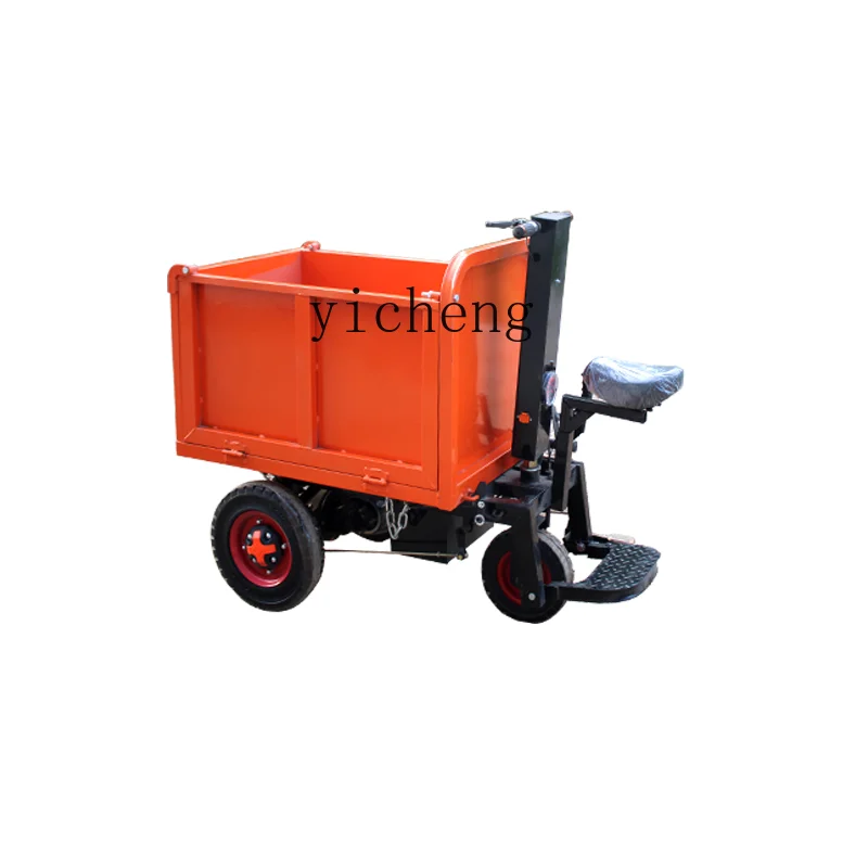 

TQH electric trolley handling building decoration trolley pulling sand, soil and ash bucket three-wheel dump truck