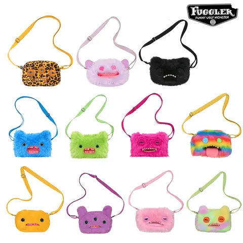 Fuggler Ugly Tooth Monster Plush Bag Crossbody Bag Cute Plush Purse Backpack Fuggs Wallet Girls Cartoon Animal with Chain Strap