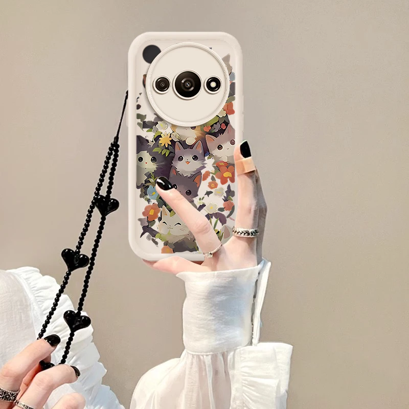 

A 3 Lively cat Sky Eye Bracele Phone Case For Xiaomi Redmi A3 10C 9CNFC A1 9Prime 13C 9A 12F 14R A4 12C 14C A3X 13 8 9 9C Cover