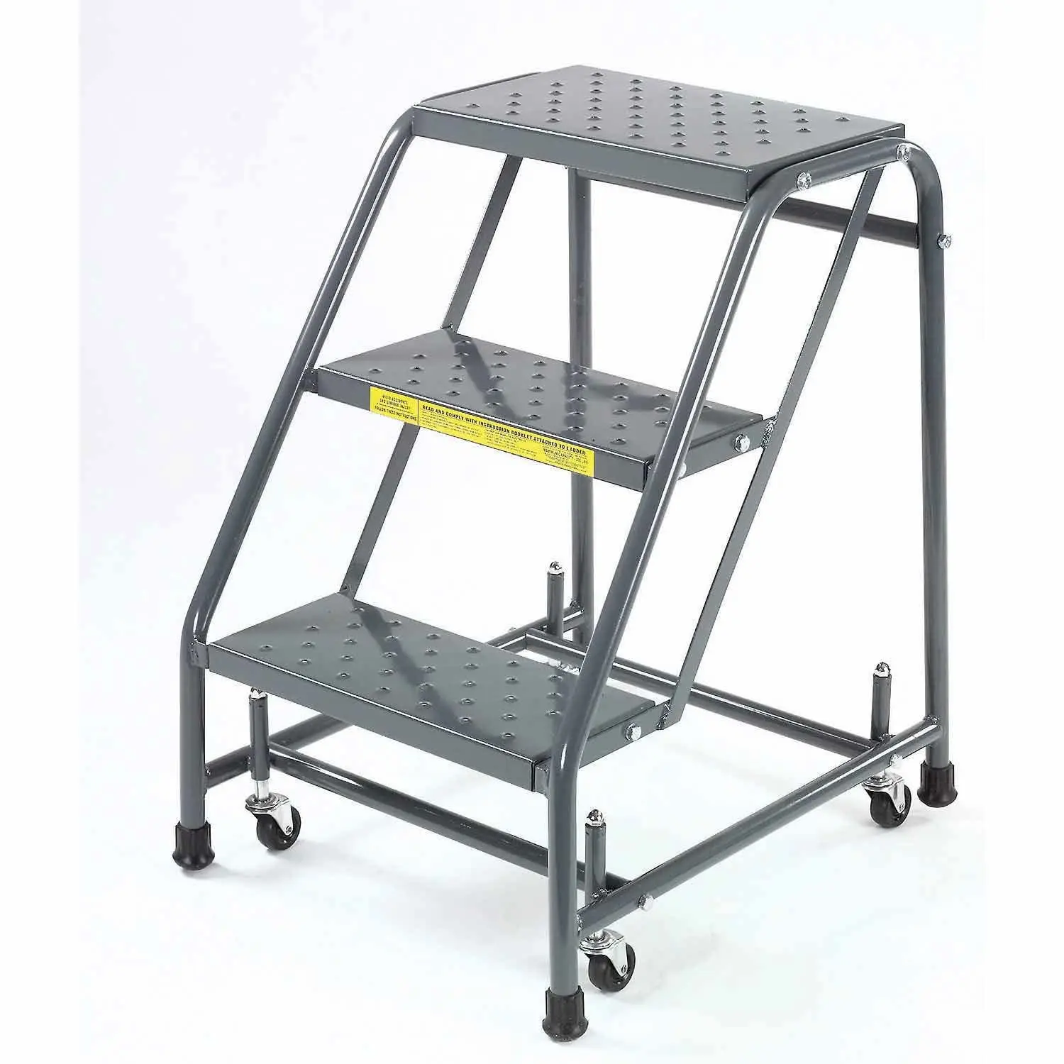 

Ballymore 318P Steel Standard Rolling Ladder with Spring Loaded Casters Without Handrails, Perforated Step Tread, Unassembled,