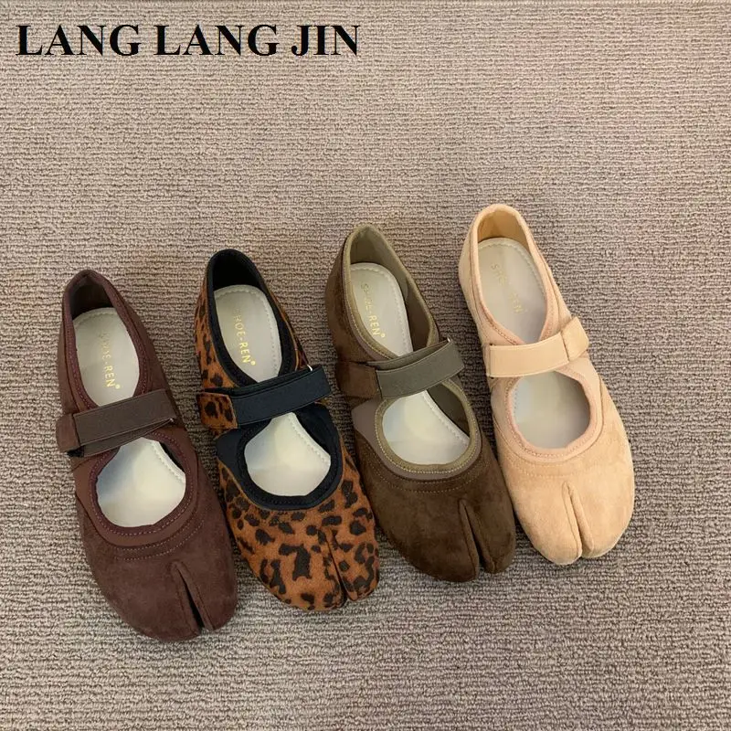 Women Tabi Ninja Shoes Flats Ballet Mary Jane Brand Mules Soft Microfiber Comfy Flat Shoes Fashion Split Toe Casual Loafer Mujer
