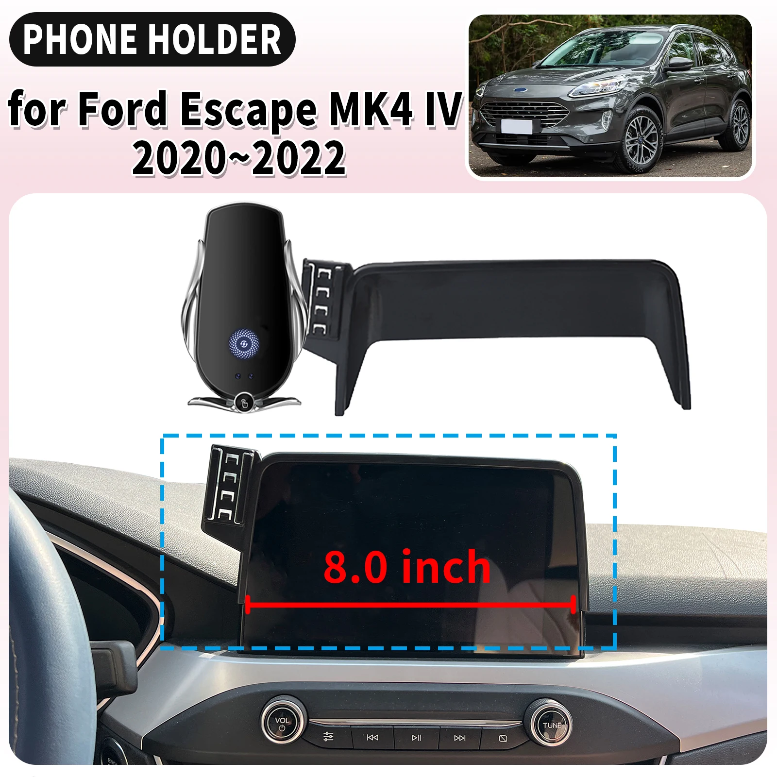 

fit for Ford Escape MK4 IV 2020 2021 2022 (8in) Screen Base Mount Phone Holder Dedicated Clip-On Navigation Bracket accessoires