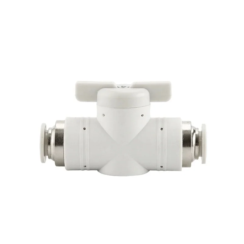 

BUC 4mm 6mm 8mm 10mm 12mm Black Pneumatic Push In Quick Joint Connector Hand Valve To Turn Switch Manual Ball Current Limiting