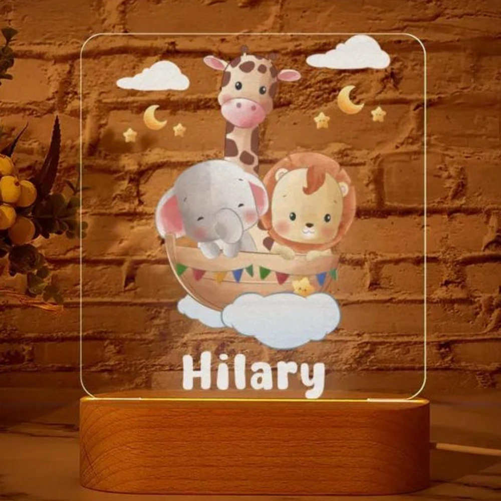 Personalized  Acrylic Night Light Customized Baby Name Lamp Custom Cartoon Light Birthday Gift for Kids Home Bedroom Decoration