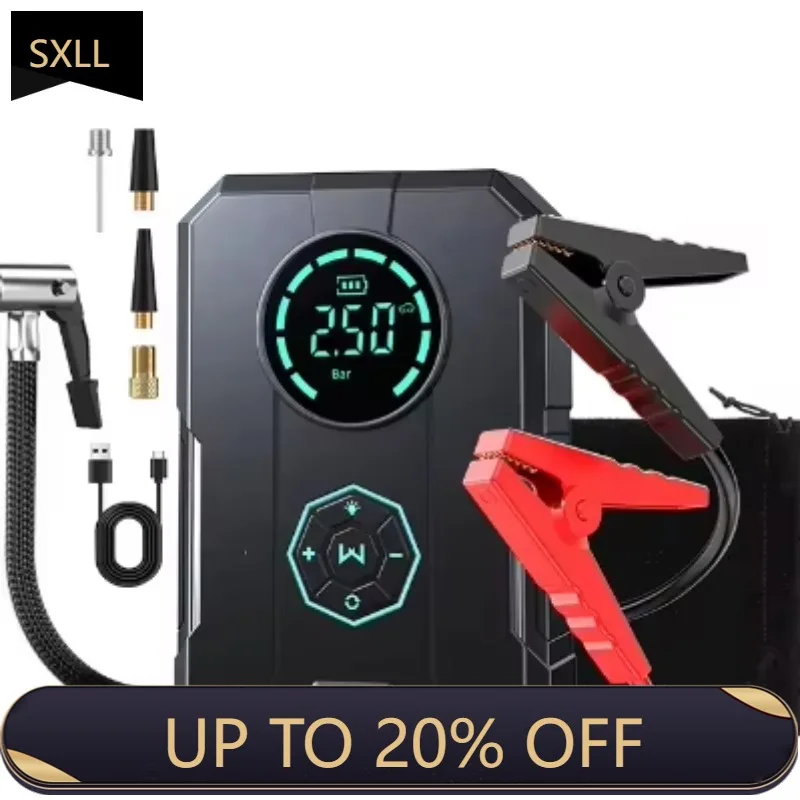 

SXLL All-in-one car digital display high-power power bank car emergency start air pump tire inflator car inflator