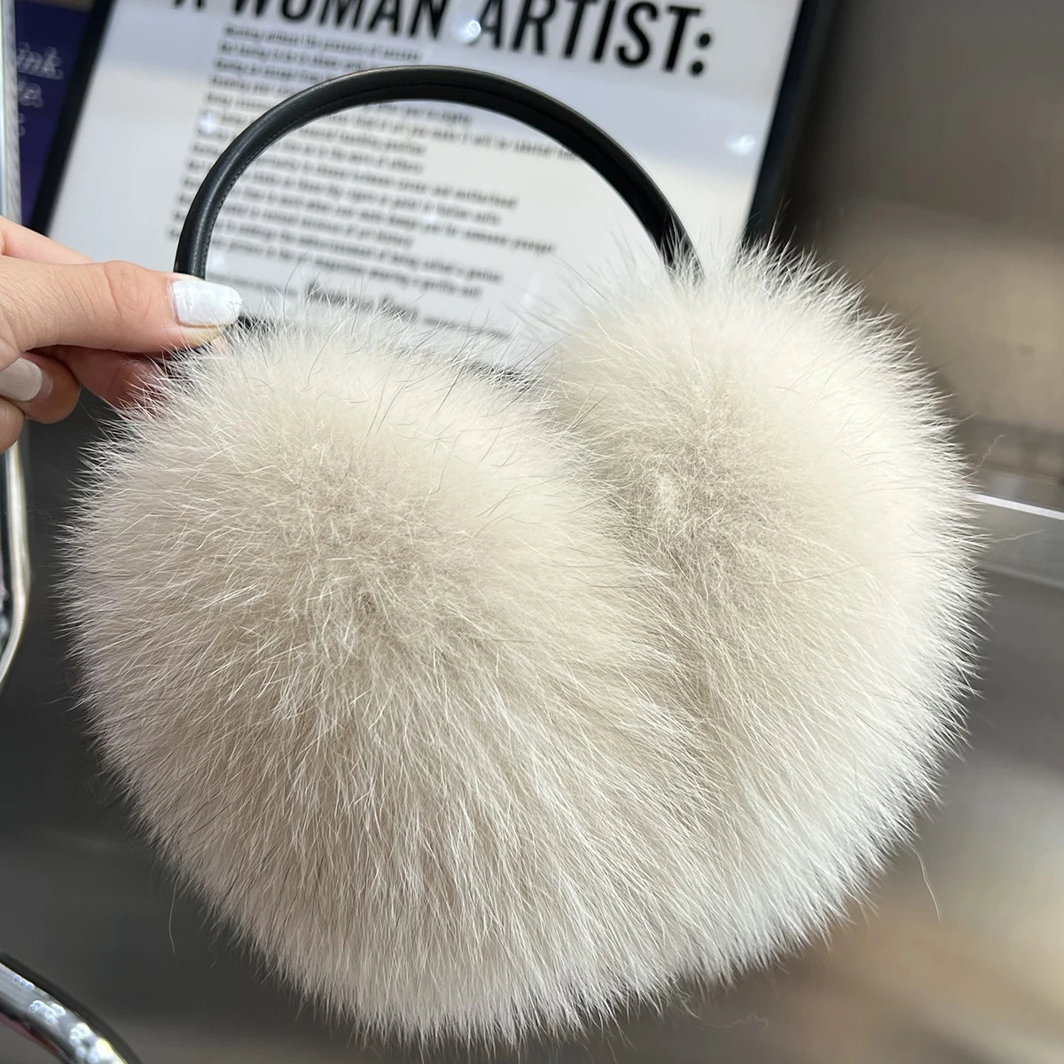 100% Natural Fox Fur Earmuffs Fashion Warm Russia Winter Women Real Fur Earmuffs Children Ear Cover fur Earlap Girl