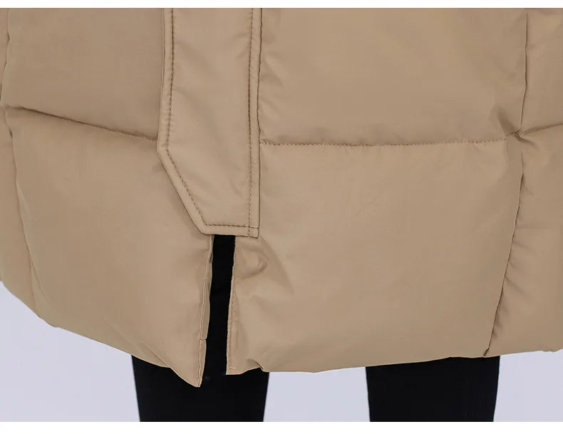 Winter Long Puffer Coat for Women Hooded Quilted Windproof Warm Zip Up Outerwear Russian Cold Weather Snow Jacket Over Knee Cozy