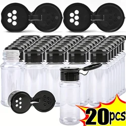 20/1x Empty Plastic Spice Bottles Set for Storing Barbecue Seasoning Salt Pepper with Twist Lock Cap Home Kitchen Storage Jars