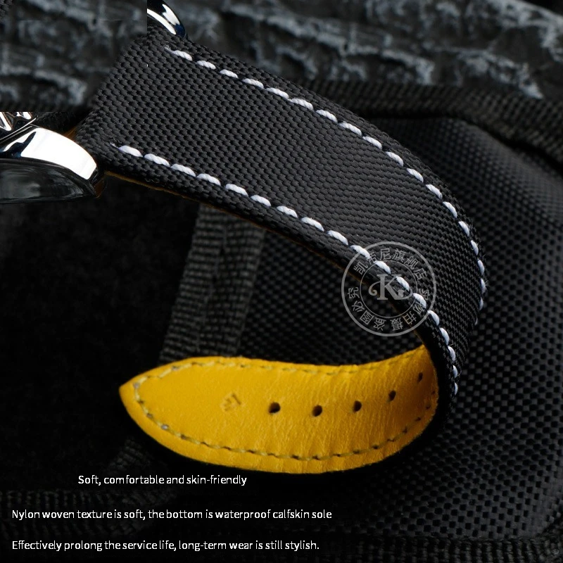 Nowy pasek do zegarka z tkaniny nylonowej 22 mm do Breitling Avengers Blackbird Reconnaissance Aircraft Super Ocean Canvas ze skóry bydlęcej Dolny pasek
