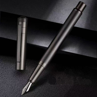 HERO Black Forest Metal Fountain Pen Titanium Black Extra Fine Nib 0.38/0.5mm Students Practice Calligraphy Writing Gift Pen