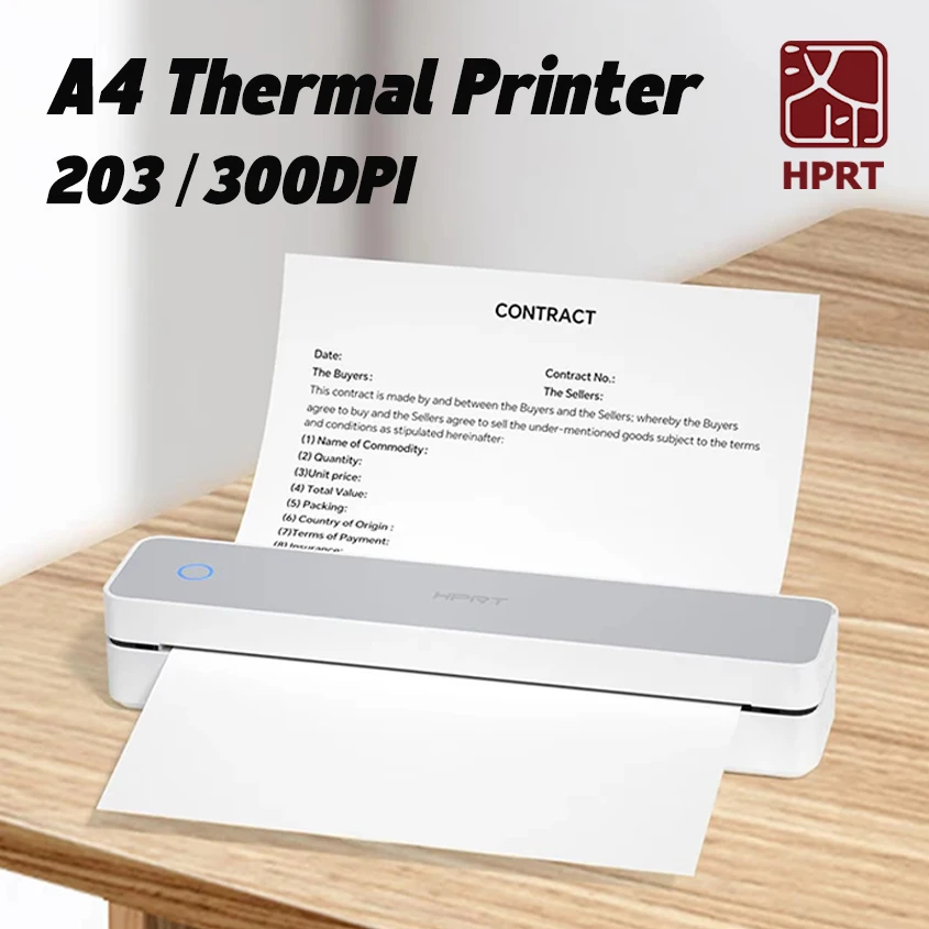 HPRT MT610/MT610Pro A4 Portable Thermal Printer 300DPI / 200DPI Mini A4 Paper Printer For Tattoos Office Home Inkless Printing