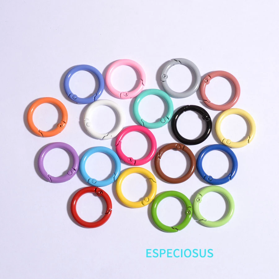 Key Chain Making Parts 24MM Alloy Round Shape Clasps Multi Color Painted Sping Buckle Knot Snap Hook For DIY Jewelry Accessories