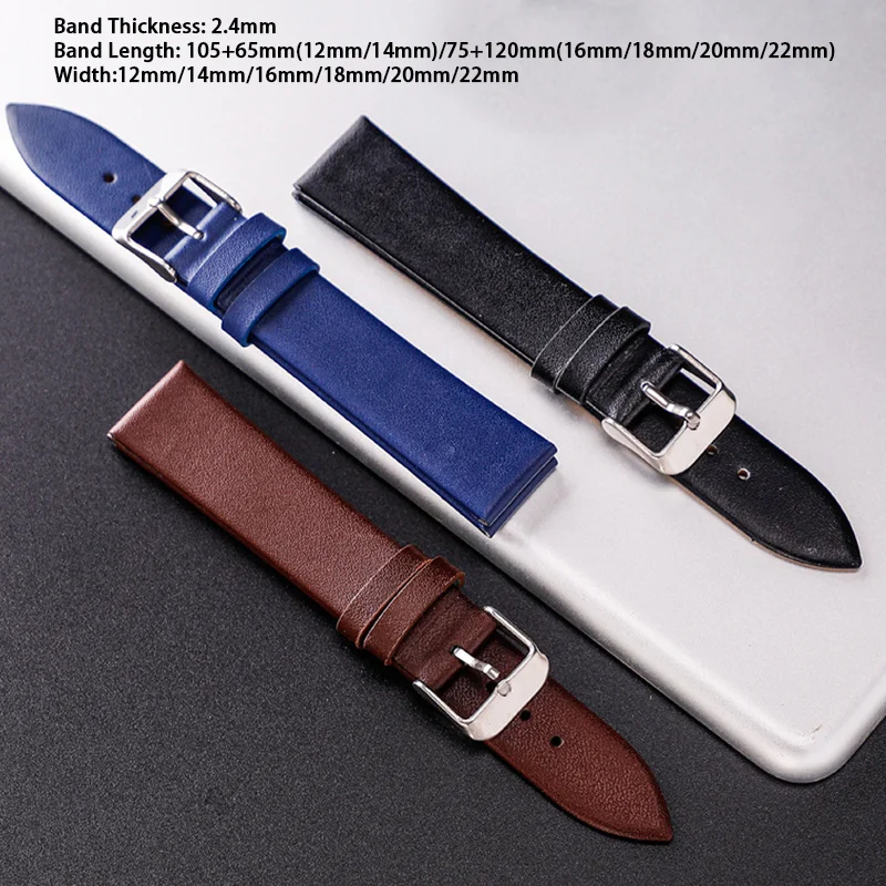 Watchbands Genuine Leather Watch Band Straps for Women Men 12mm 14mm 16mm 18mm 20mm 22mm Belt Band Bracelet Watch Accessories